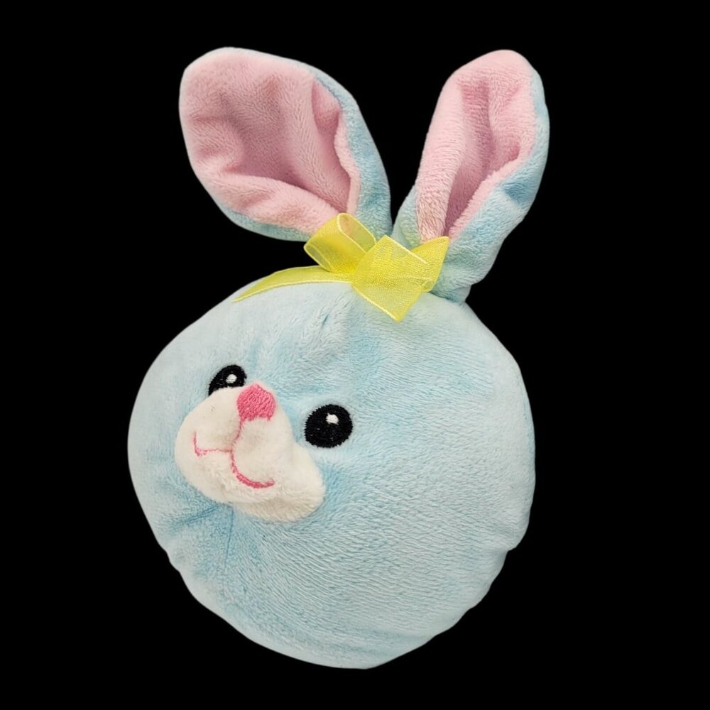Greenbrier Bunny Rabbit Ball 5'' Blue Stuffed Plush Infant Baby Toy Bow Easter